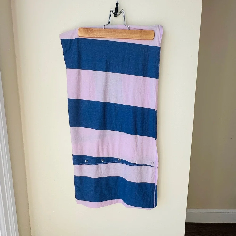 Lululemon Vinyasa Scarf Blue Pink Striped Snap Infinity Wrap‎ OS Athleisure